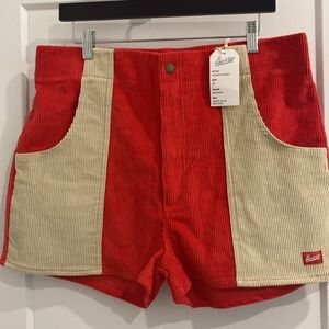 NWT Hammies Retro Two Toned Corduroy High Waisted Shorts |Size 36